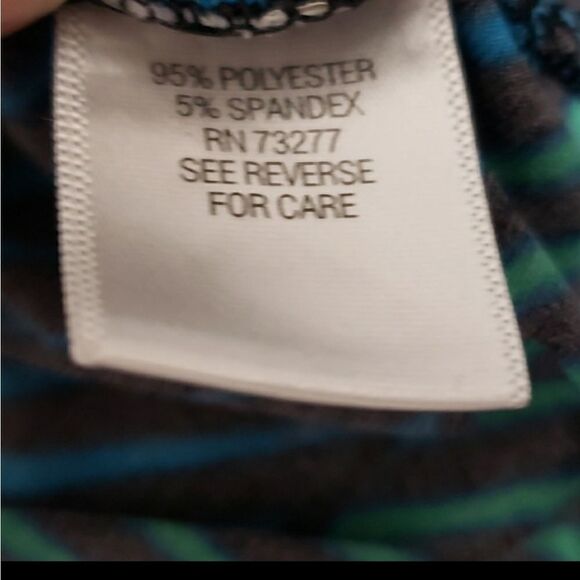 Vintage 90's Geometric Blue Green Flowy Shirt - Picture 6 of 11